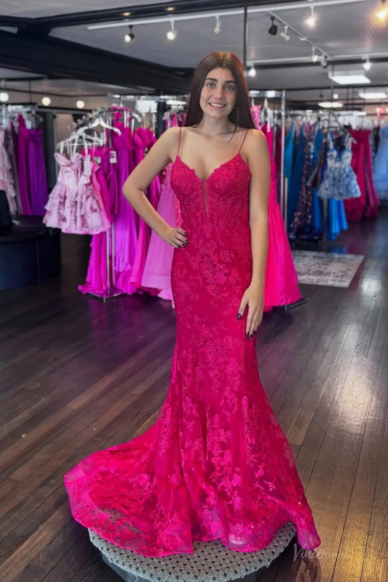 LP034-Prom Dresses 2026-Viniodress-Fuchsia-Custom Size-