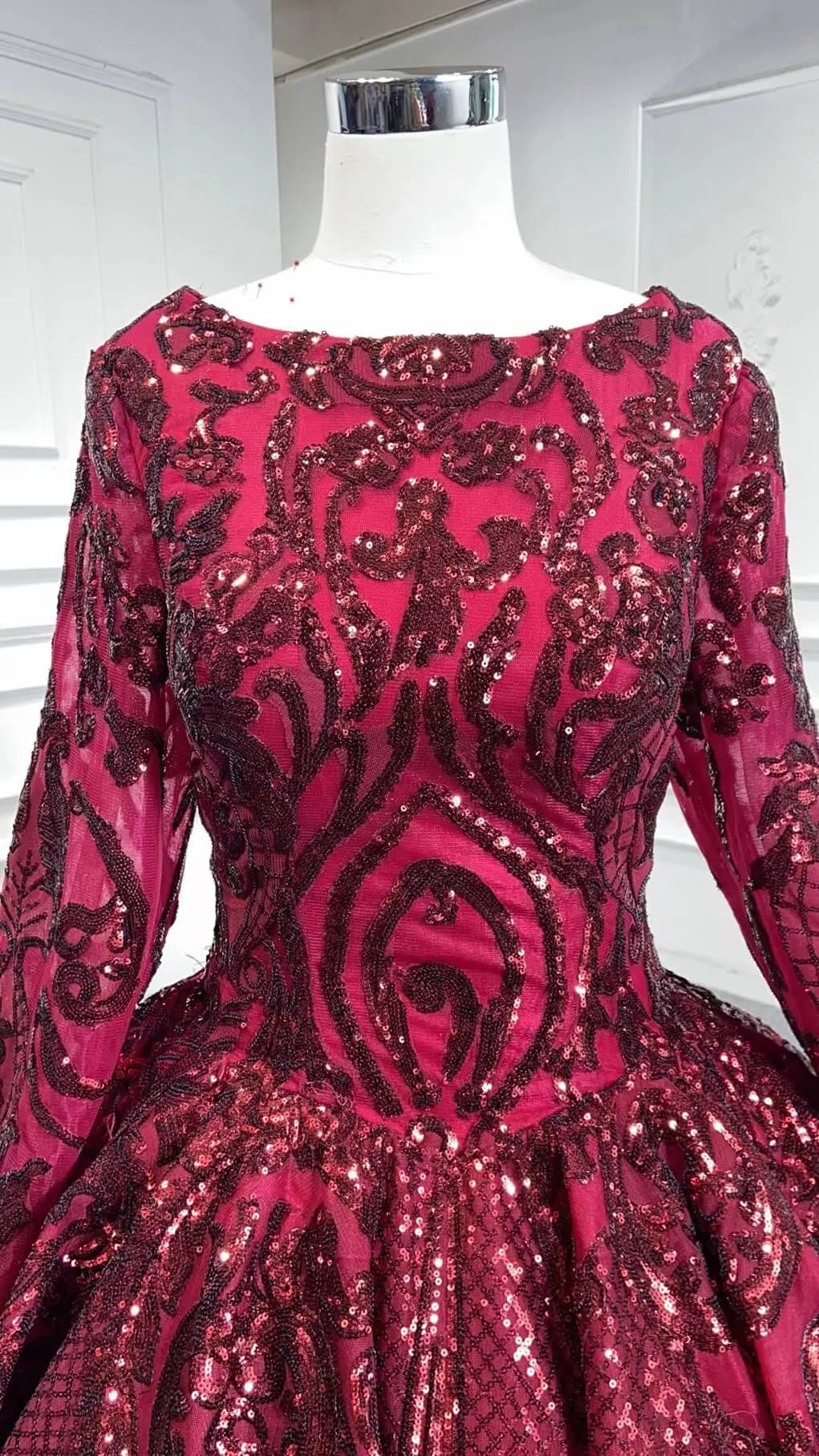 Haute Couture Burgundy Wedding Dresses Vintage Ball Gowns 66948 viniodress-prom dresses 2025 -Viniodress-Burgundy-Custom Size-