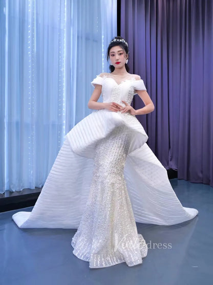 Haute Couture Mermaid Overskirt Wedding Dress 67359 Viniodress-wedding dresses 2025 -Viniodress-Ivory-Custom Size-