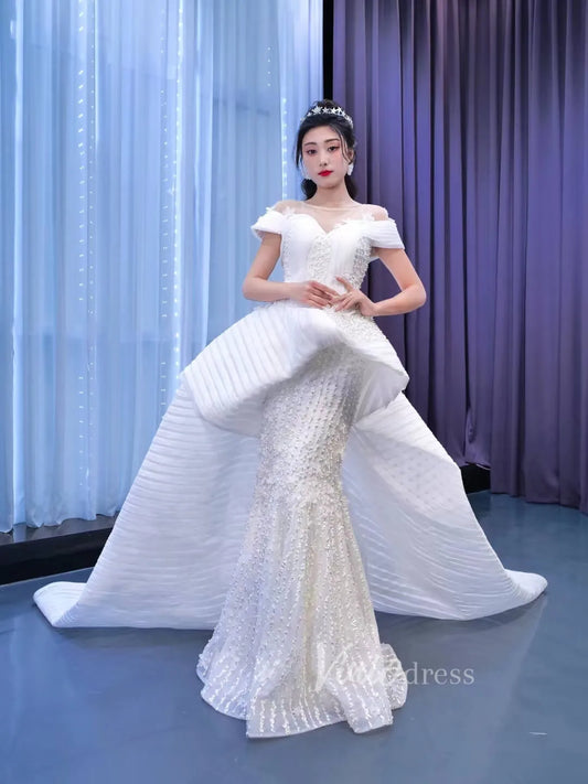 Haute Couture Mermaid Overskirt Wedding Dress 67359 Viniodress-wedding dresses 2025 -Viniodress-Ivory-Custom Size-