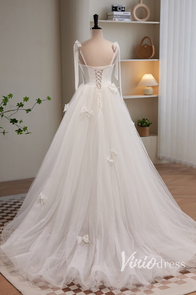 Ivory Dotted Tulle Prom Dresses Spaghetti Strap Formal Dress AD1047-prom dresses 2025 -Viniodress-Ivory-Custom Size-