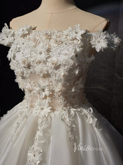 Ivory Lace Applique Homecoming Dresses Off the Shoulder Sheer Bodice BJ022-prom dresses 2025 -Viniodress-Ivory-Custom Size-