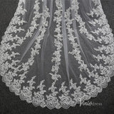 Lace Appliqued Cathedral Veil with Blusher Viniodress-Veils-Viniodress-Ivory-Viniodress