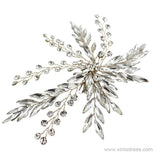 Laurel Leaf Crystal Bridal Hair Clip Viniodress AC1127-Headpieces-Viniodress-Silver-Viniodress