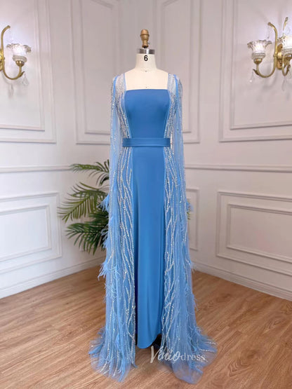 Lavender Beaded Convertible Evening Dresses Sheath Mother of the Bride Dress 20052-Evening Dresses 2025 -Viniodress-Lavender-US 2-