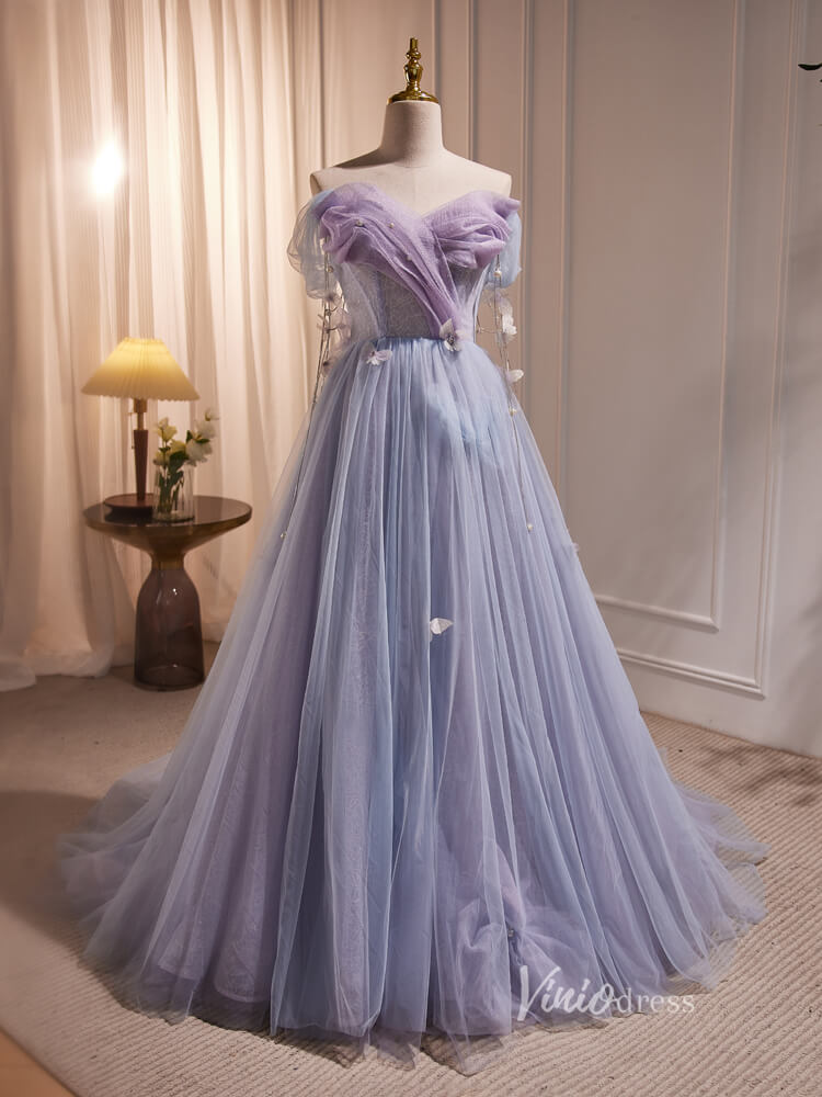 Lavender Lace Homecoming Dresses Butterfly Short Graduation Dress BJ00 – Viniodress