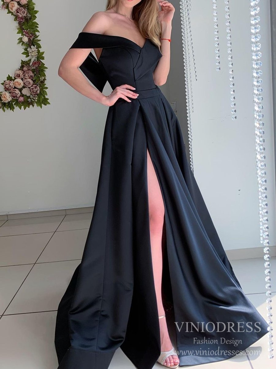 Light Blue Satin Prom Dresses with Pockets FD2541-prom dresses 2025 -Viniodress-Light Blue-Custom Size-