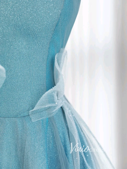 Light Blue Sparkly Prom Dresses Sweetheart Neck Evening Gown FD3417-prom dresses 2025 -Viniodress-Light Blue-Custom Size-