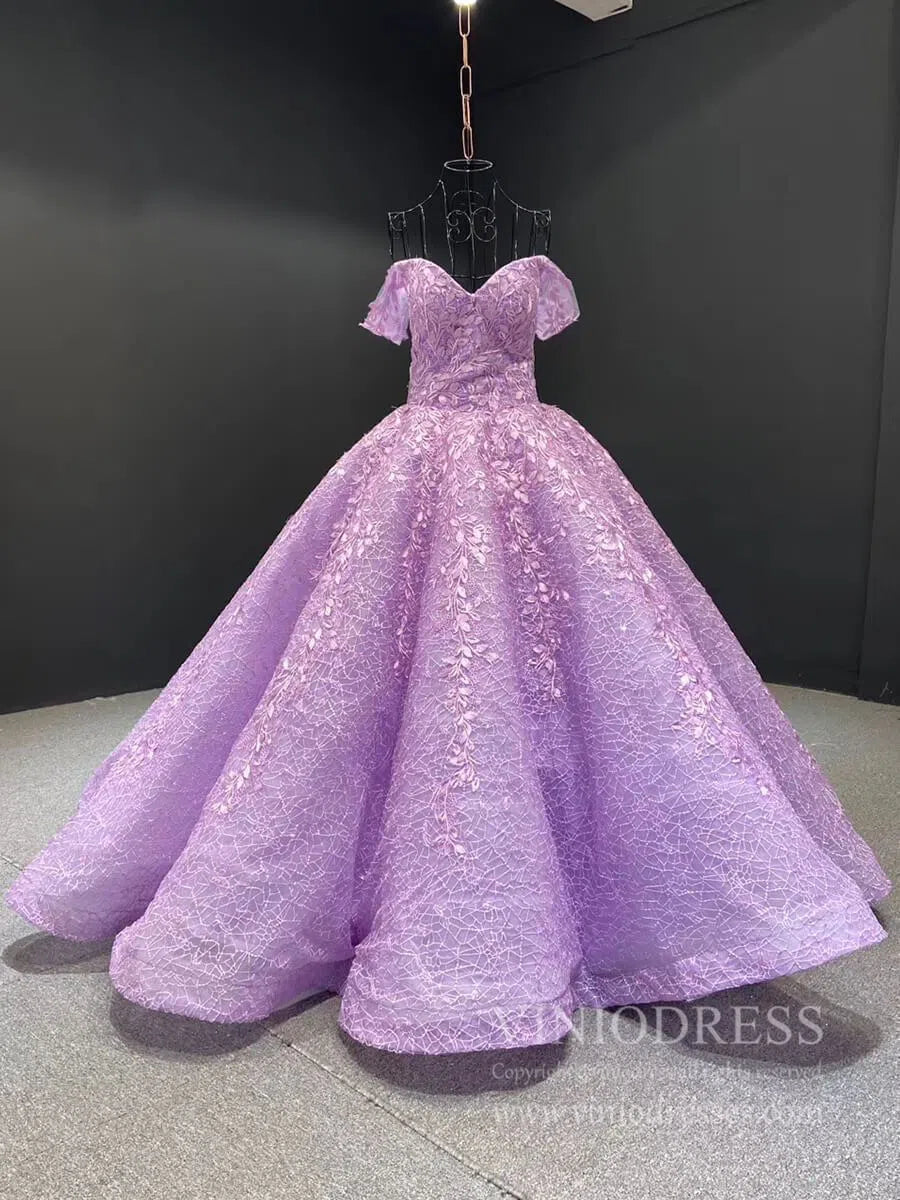 Light Blue Sweet 16 Dress Vintage Quinceanera Dress 66601 viniodress-Quinceanera Dresses 2025 -Viniodress-Lilac-Custom Size-