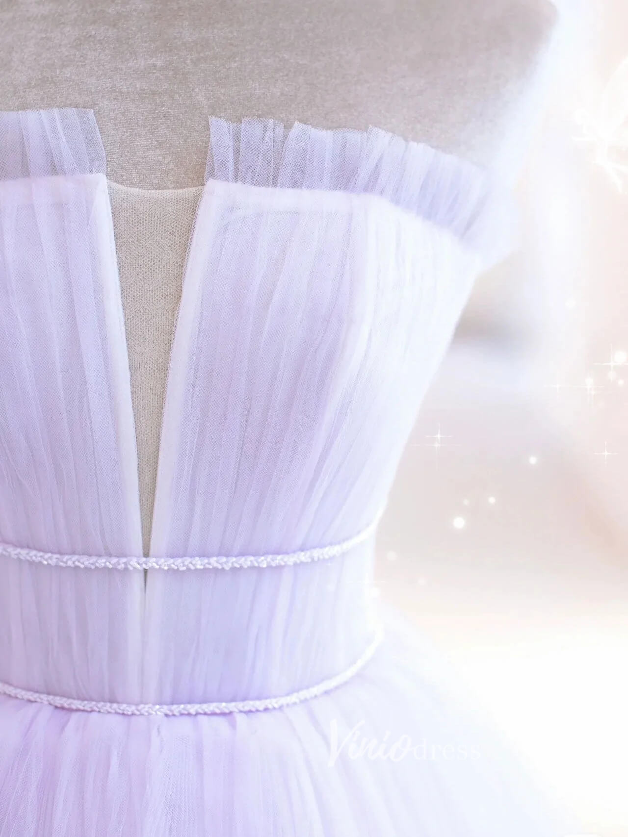 Lilac Tulle Prom Dresses Tiered Ruffle Evening Dress FD3180-prom dresses 2025 -Viniodress-Lilac-Custom Size-