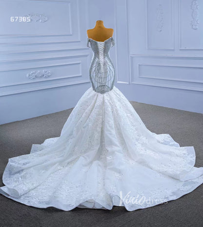 Luxury Beaded Lace Mermaid Wedding Dresses-wedding dresses 2025 -Viniodress-Ivory-Custom Size-