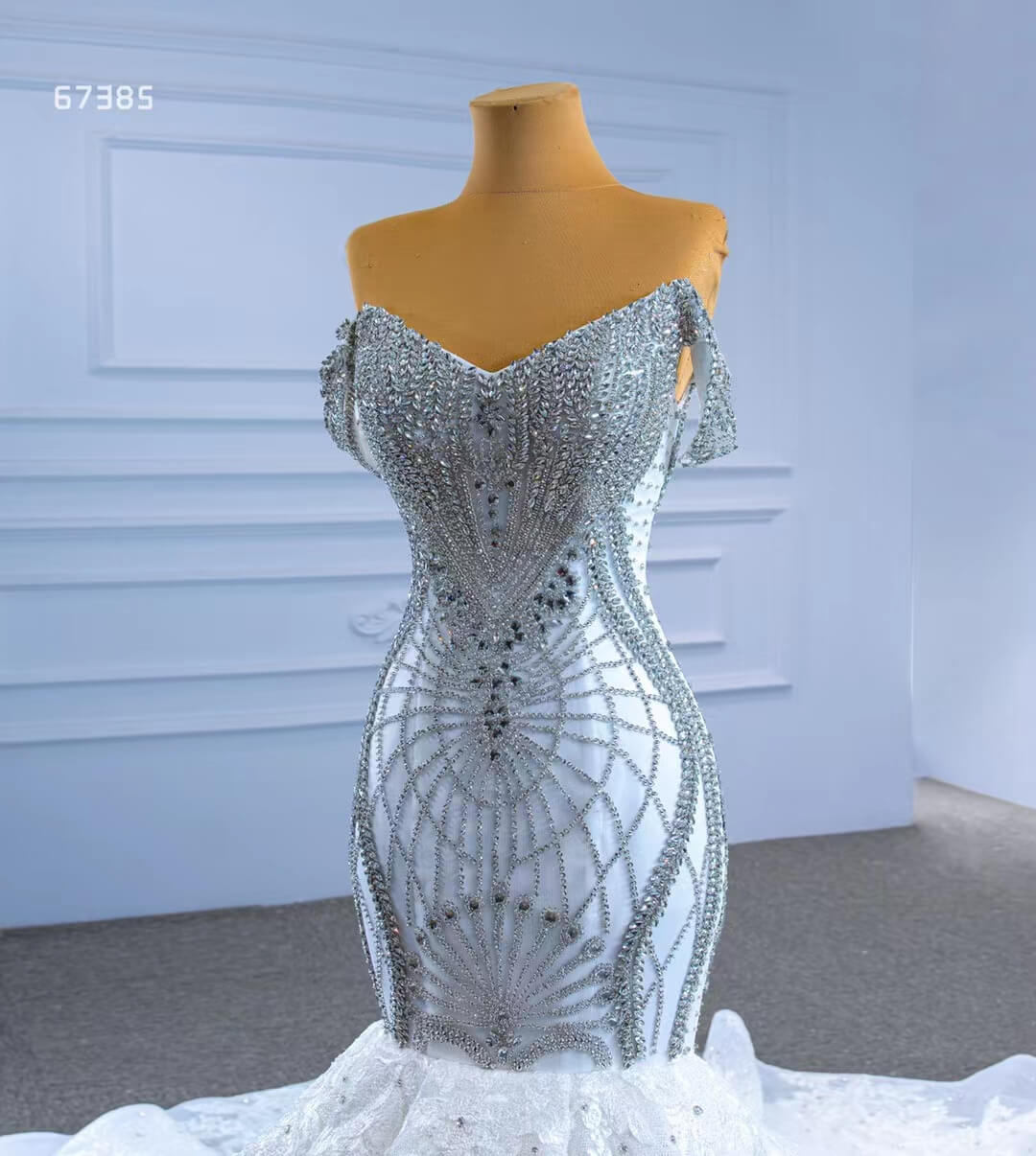 Luxury Beaded Lace Mermaid Wedding Dresses-wedding dresses 2025 -Viniodress-Ivory-Custom Size-