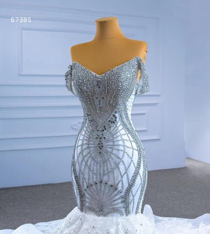 Luxury Beaded Lace Mermaid Wedding Dresses-wedding dresses 2025 -Viniodress-Ivory-Custom Size-