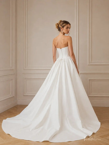 Modern Ivory Satin Mermaid Wedding Dress with Sweetheart Corset Bodice and Open-Front Overskirt - MS182
