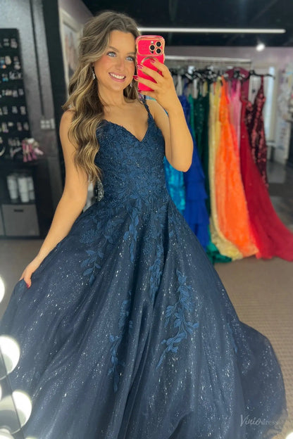 AL004-prom dresses 2026-Viniodress-Navy-Custom Size-