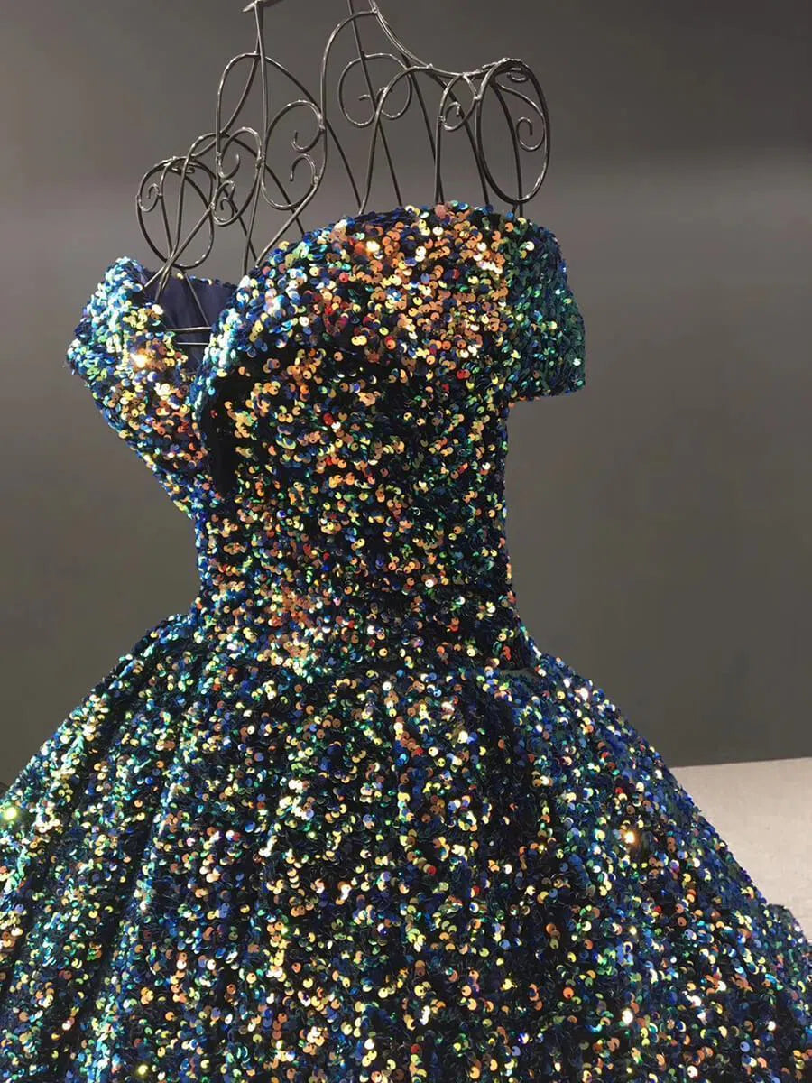 Off the Shoulder Green Prom Dresses Plus Size Vintage Ball Gowns 66742 viniodress-prom dresses 2025 -Viniodress-Emerald Green-Custom Size-