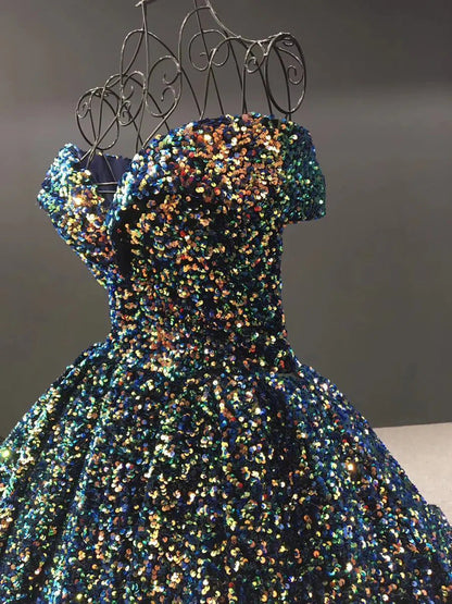 Off the Shoulder Green Prom Dresses Plus Size Vintage Ball Gowns 66742 viniodress-prom dresses 2025 -Viniodress-Emerald Green-Custom Size-