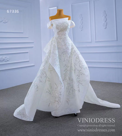 Off the Shoulder Removable Overskirt Wedding Dresses 67336-wedding dresses 2025 -Viniodress-As Picture-Custom Size-
