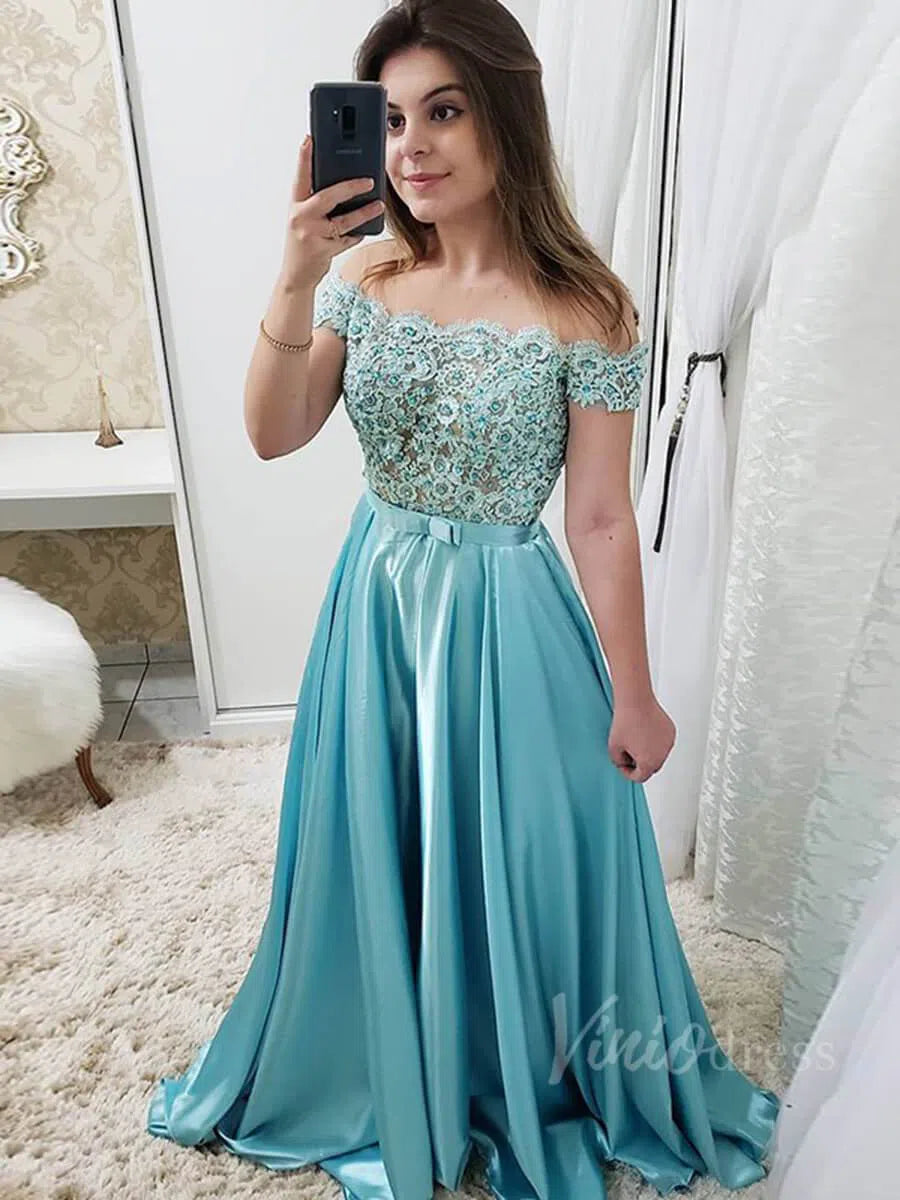 Off the Shoulder Simple Burgundy Prom Dresses for Junior FD1294-prom dresses-Viniodress-Aqua-Custom Size-Viniodress