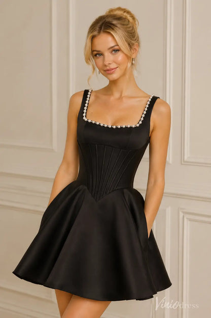 S26076-Homecoming Dresses 2026-Viniodress-Black-Custom Size – Add Measurements in Cart-