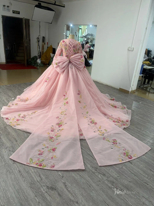 pink muslim wedding dress Long Sleeves Satin High Collar Ball Gown Arabic Islamic Wedding Dress Custom Made