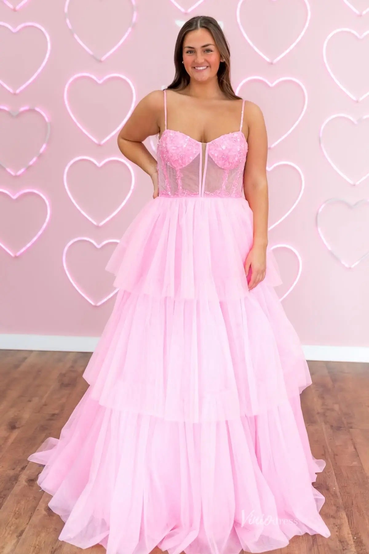 RF160 不转-prom dresses 2026-Viniodress-Pink-Custom Size-