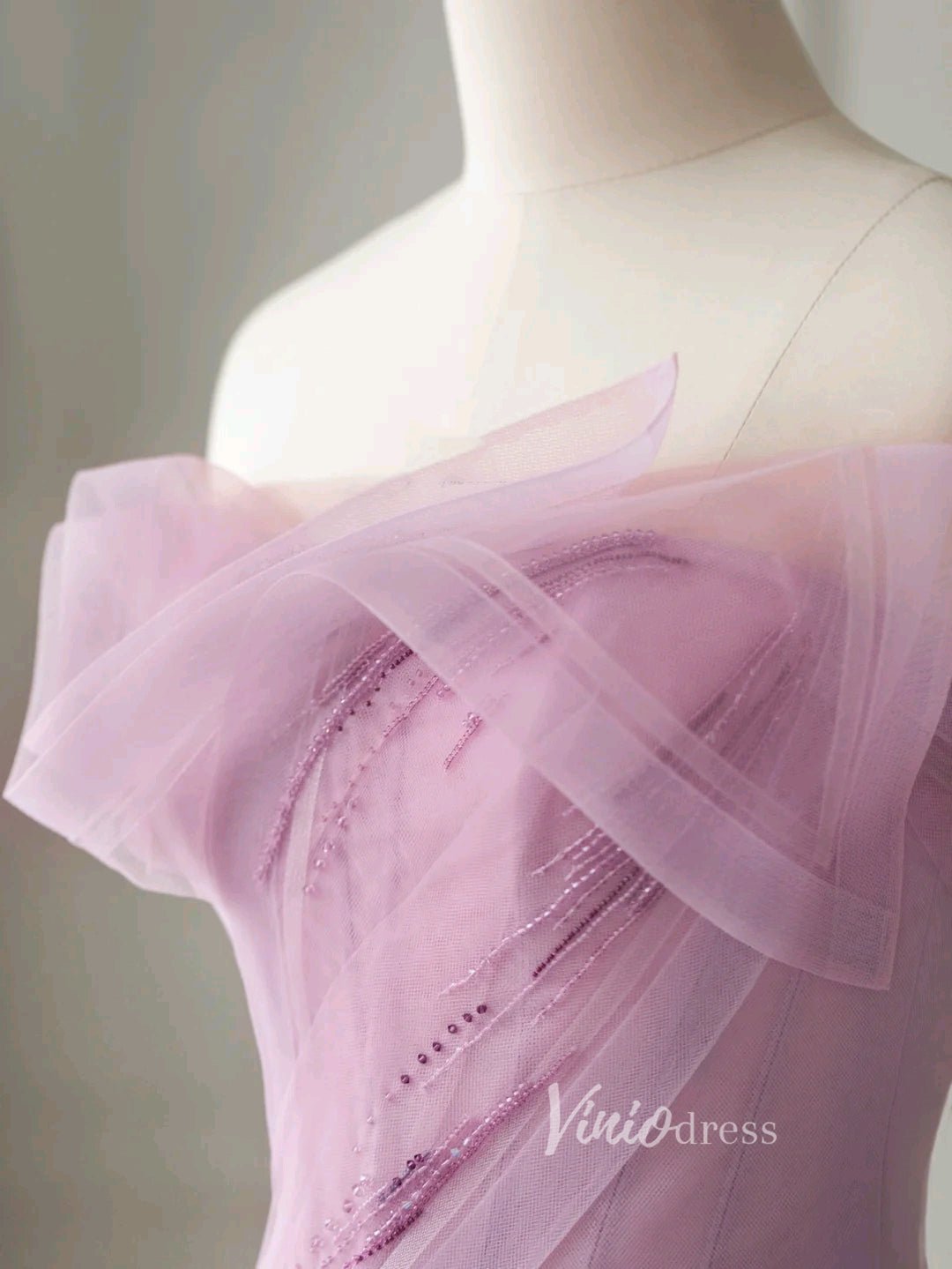 Pink Tulle Prom Dresses Mid-Length Strapless Homecoming Dress FD3225-prom dresses 2025 -Viniodress-Pink-Custom Size-