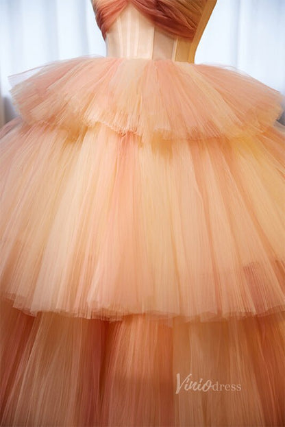 Radiant Ruffled Quinceanera Dresses Strapless Pleated Ball Gown AD1071-Quinceanera Dresses 2025 -Viniodress-Ombre-Custom Size-