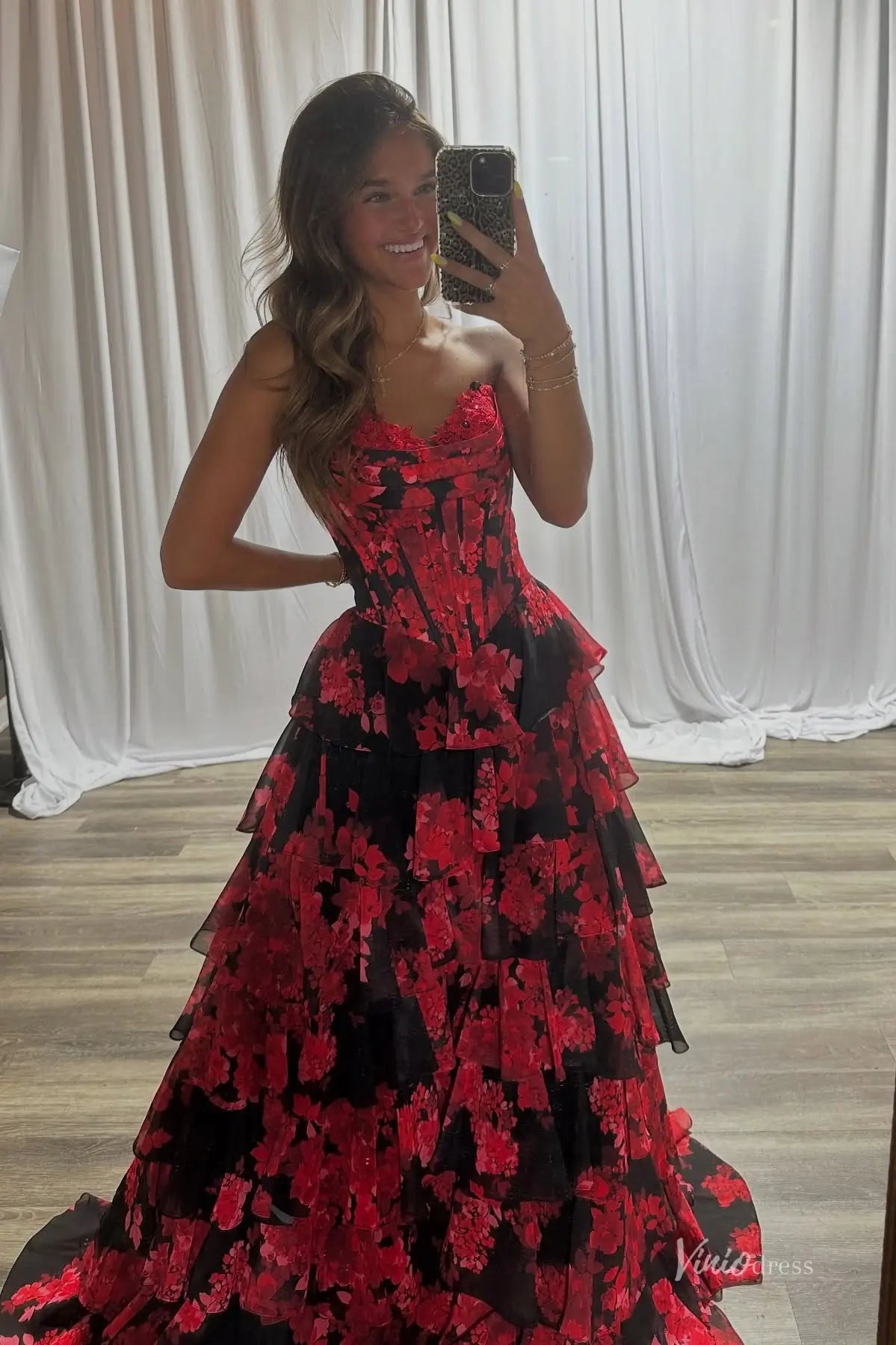 RF158-prom dresses 2026-Viniodress-Red-Custom Size-