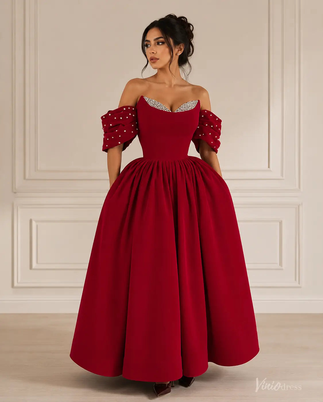 red crystal dress Halter Mermaid with Feathered Train & Gloves S burgundy illusion corset red evening gown dresses Luxury