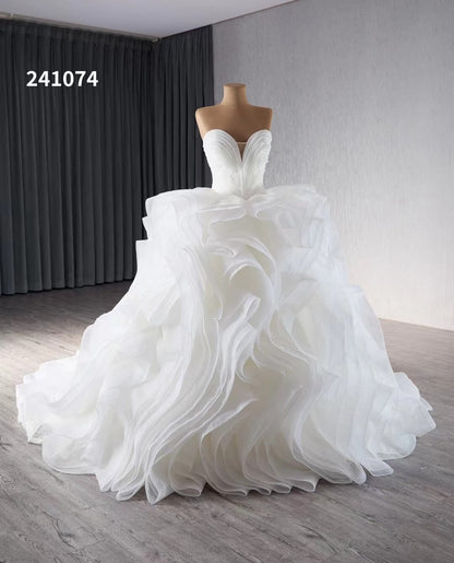 Red Tiered Ruffled Wedding Gowns Strapless Sweetheart Neck Quince Dress 241074-Quinceanera Dresses 2025 -Viniodress-Red-Custom Size-