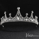 Retro Classic Crystal Wedding Tiara Viniodress AC1087-Headpieces-Viniodress-Silver-Viniodress