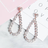 Rose Gold Teardrop Earrings AC1075-Bridal Jewelry-Viniodress-Rose Gold-Viniodress