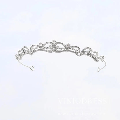 Royal-inspired Crystal Tiaras AC1082-Headpieces 2025 -Viniodress-Rose Gold-