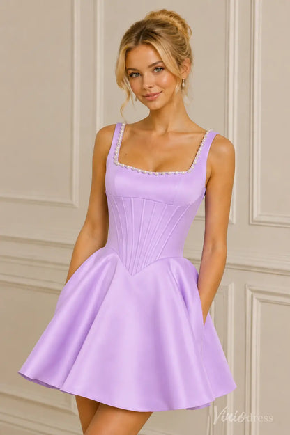 S26076-Homecoming Dresses 2026-Viniodress-Black-Custom Size – Add Measurements in Cart-