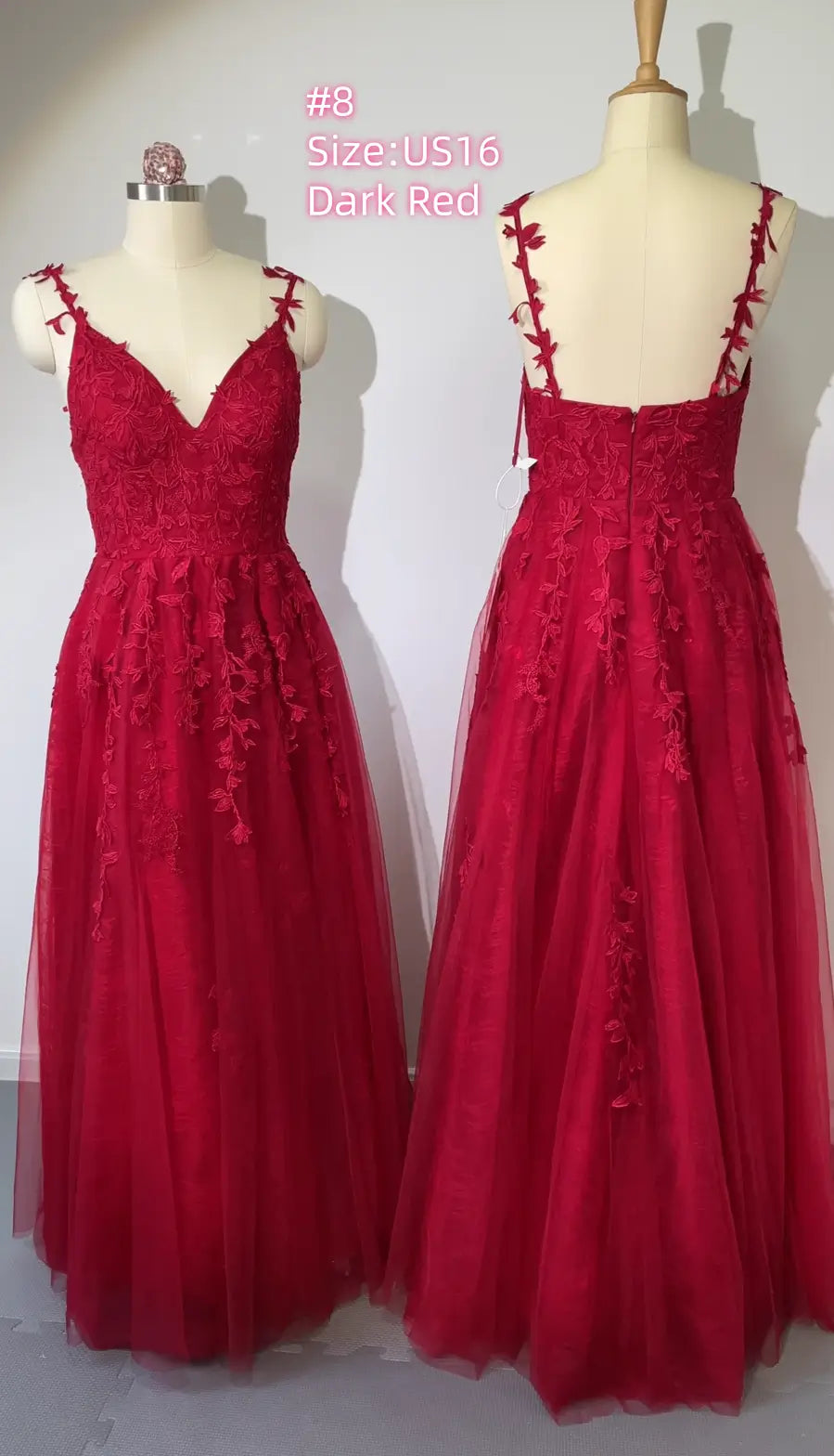Sample Dress – Special Offer for Prom, Weddings & Formal Events (Limited Stock)-Prom Dresses 2026-Viniodress-#8-US16-DarkRed-Limit one buy/No Refund-