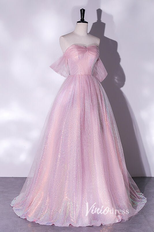 Shimmering Sequin Off the Shoulder Prom Dresses AD1005-prom dresses 2025 -Viniodress-Lavender-Custom Size-