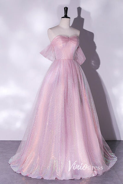 Shimmering Sequin Off the Shoulder Prom Dresses AD1005-prom dresses 2025 -Viniodress-Lavender-Custom Size-
