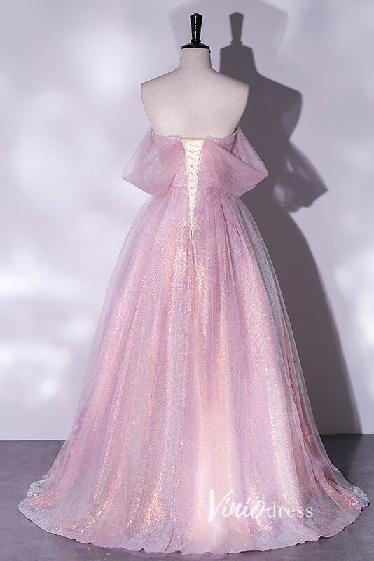 Shimmering Sequin Off the Shoulder Prom Dresses AD1005-prom dresses 2025 -Viniodress-Lavender-Custom Size-