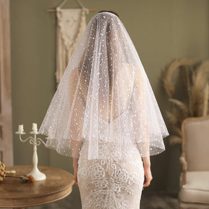 Shiny Start Veil Waist Length-Accessories 2025 -Viniodress-Ivory-
