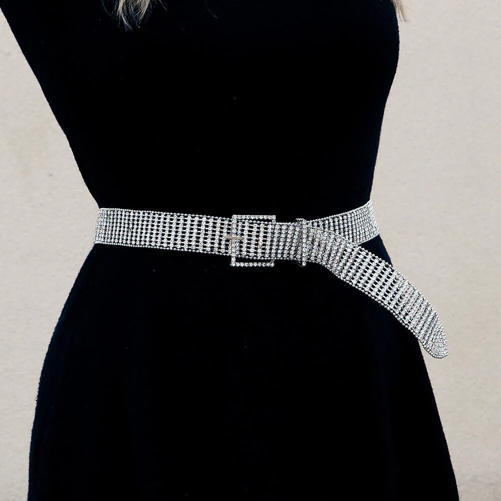Silver Crystal Belt for Women AC1076-Bridal Jewelry 2025 -Viniodress-Silver-