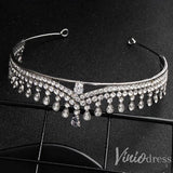 Silver Crystal Princess Tiara Vintage Bridal Tiaras AC1085-Headpieces-Viniodress-Silver-Viniodress