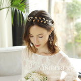 Simple Gold Laurel Leaf Headbands AC1083-Headpieces-Viniodress-Gold-Viniodress