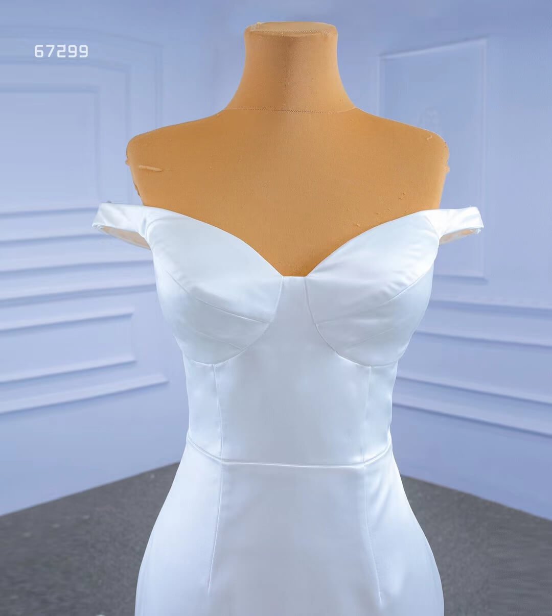 Simple Satin Mermaid Wedding Dresses Off the Shoulder 67299-wedding dresses 2025 -Viniodress-Ivory-Custom Size-