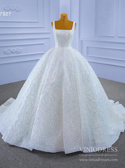 Square Neck Wedding Dresses Beaded Bridal Gowns 67327 Viniodress-wedding dresses 2025 -Viniodress-As Picture-Custom Size-