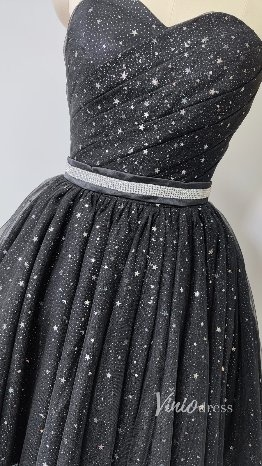 Strapless Black Star Homecoming Dresses 2021 SD1220-Homecoming Dresses 2025 -Viniodress-Black-Custom Size-