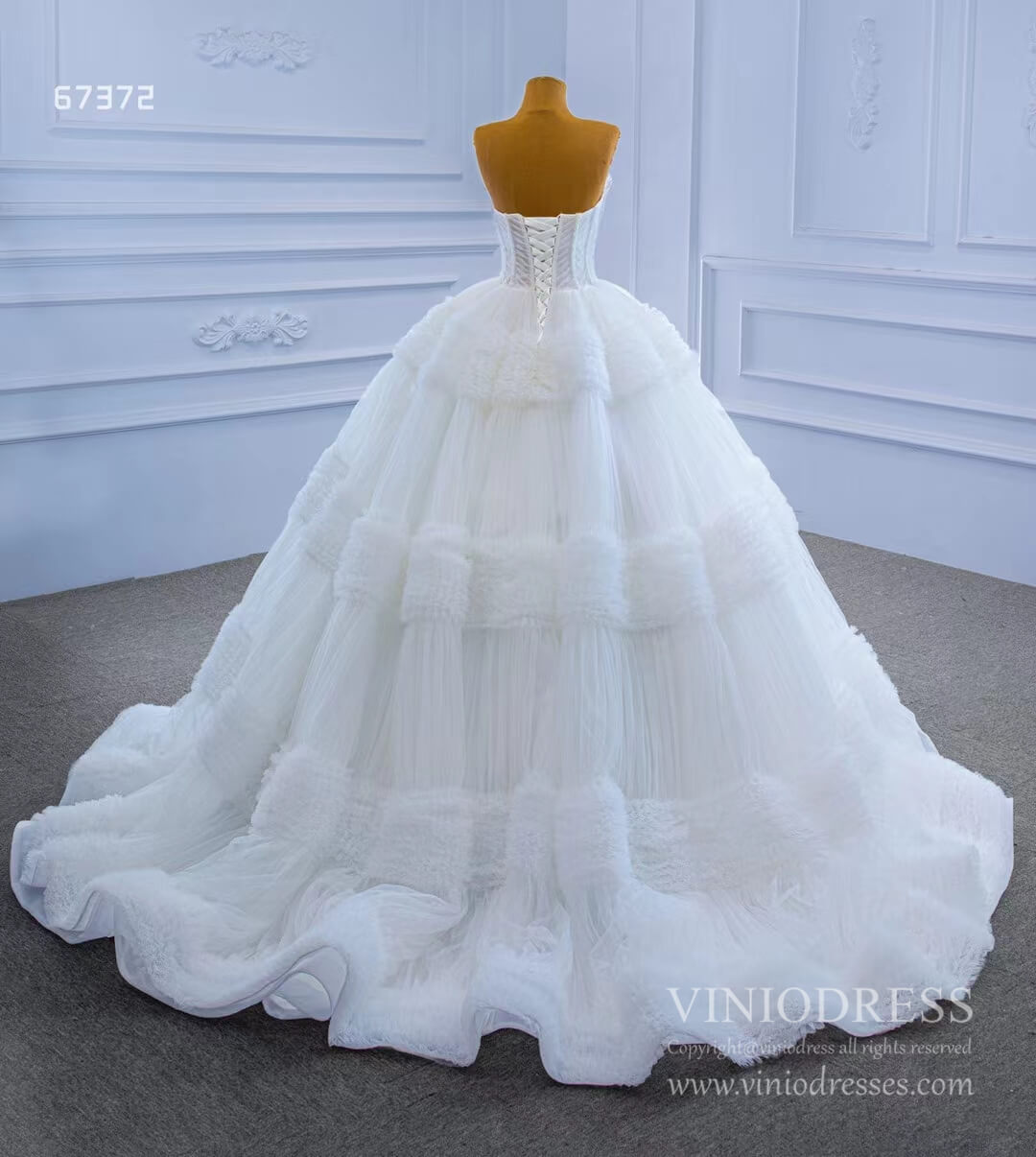 Strapless Celebrity Dress Tulle Sweet 16 Ball Gown Wedding Dresses 67372-wedding dresses 2025 -Viniodress-Purple-Custom Size-
