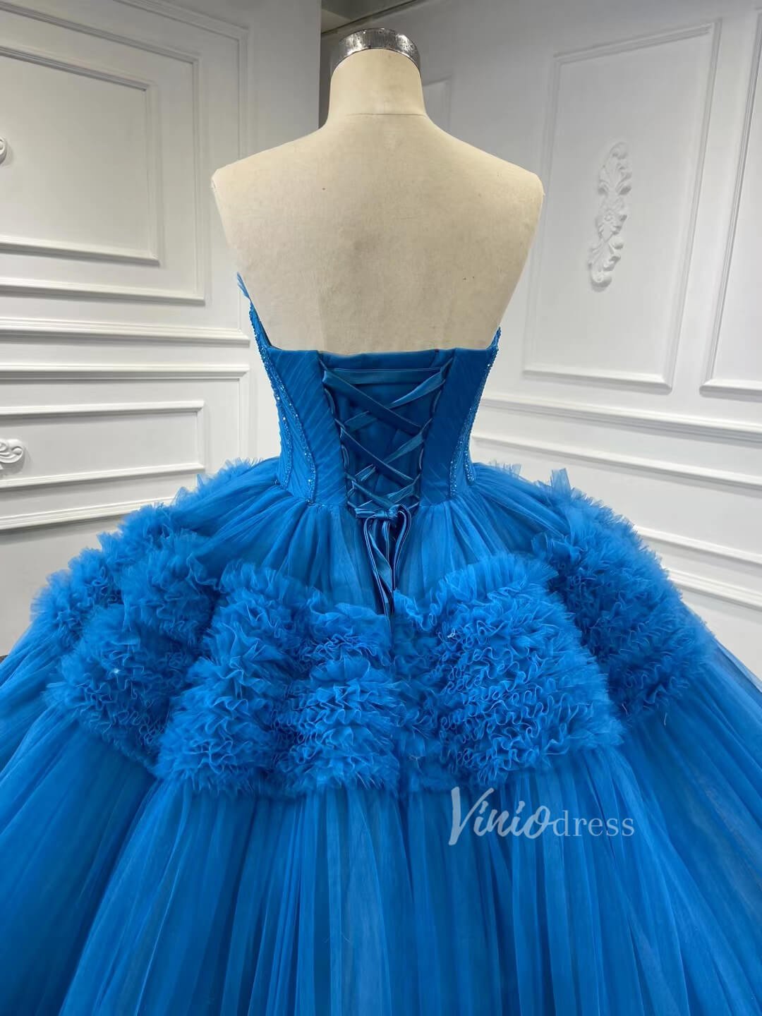 Strapless Celebrity Dress Tulle Sweet 16 Ball Gown Wedding Dresses 67372-wedding dresses 2025 -Viniodress-Purple-Custom Size-