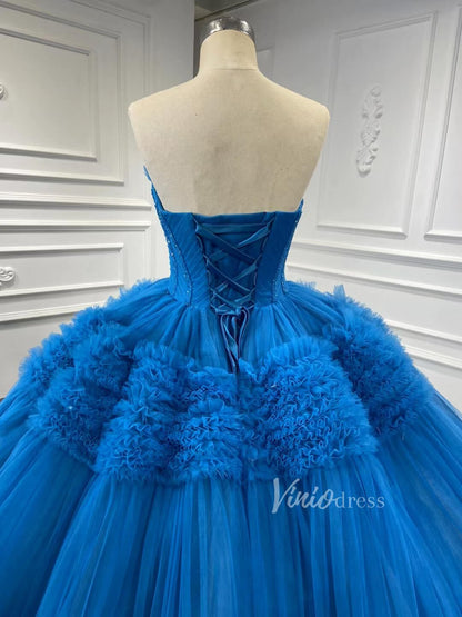 Strapless Celebrity Dress Tulle Sweet 16 Ball Gown Wedding Dresses 67372-wedding dresses 2025 -Viniodress-Purple-Custom Size-