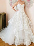 Strapless Embroidery Lace Wedding Dresses Unique Bridal Dress VW1283-wedding dresses-Viniodress-Ivory-Custom Size-Viniodress